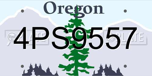 4PS9557 Oregon License Plate