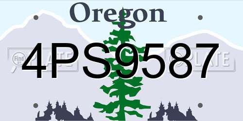 4PS9587 Oregon License Plate