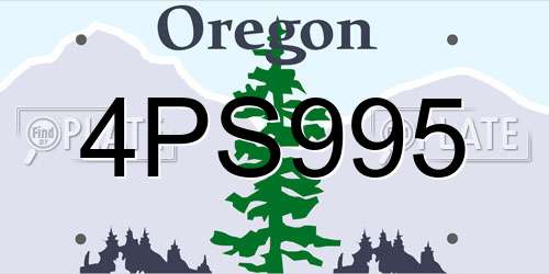 4PS995 Oregon License Plate