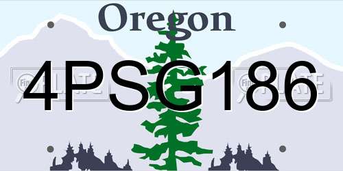 4PSG186 Oregon License Plate
