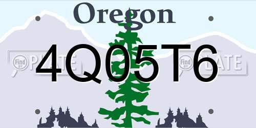 4Q05T6 Oregon License Plate