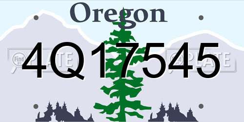 4Q17545 Oregon License Plate