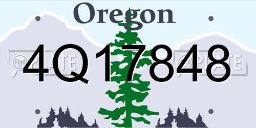 4Q17848 Oregon License Plate
