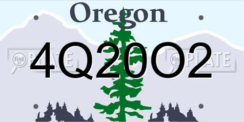 4Q20O2 Oregon License Plate