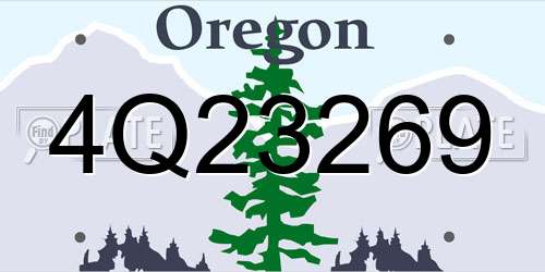 4Q23269 Oregon License Plate