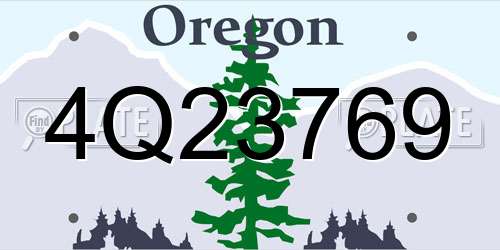 4Q23769 Oregon License Plate