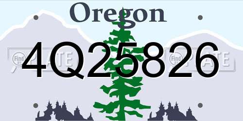 4Q25826 Oregon License Plate
