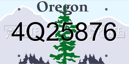 4Q25876 Oregon License Plate
