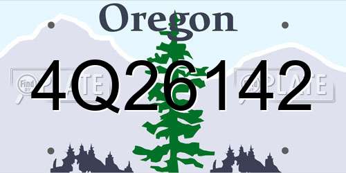 4Q26142 Oregon License Plate