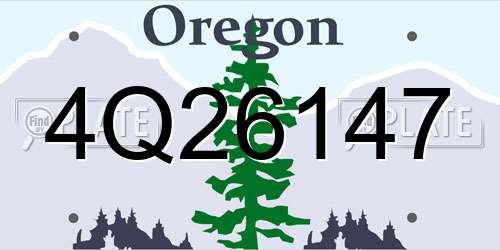 4Q26147 Oregon License Plate
