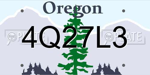 4Q27L3 Oregon License Plate