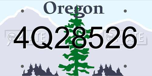 4Q28526 Oregon License Plate
