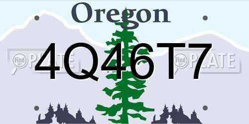 4Q46T7 Oregon License Plate