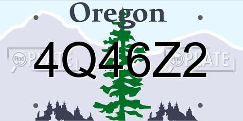 4Q46Z2 Oregon License Plate