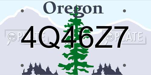 4Q46Z7 Oregon License Plate