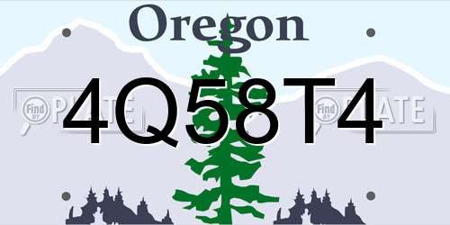 4Q58T4 Oregon License Plate