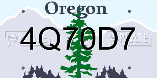 4Q70D7 Oregon License Plate