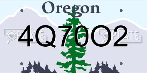 4Q70O2 Oregon License Plate
