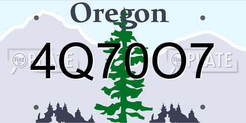 4Q70O7 Oregon License Plate