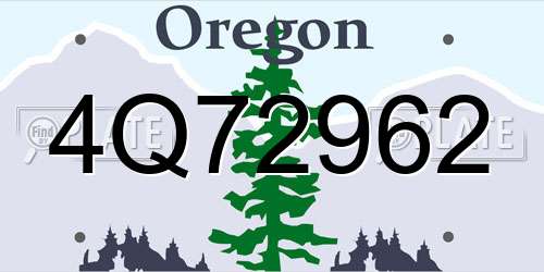 4Q72962 Oregon License Plate
