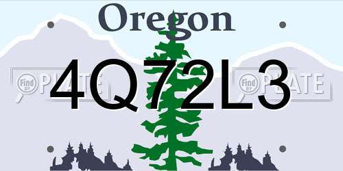 4Q72L3 Oregon License Plate