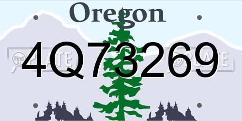 4Q73269 Oregon License Plate