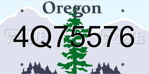 4Q75576 Oregon License Plate
