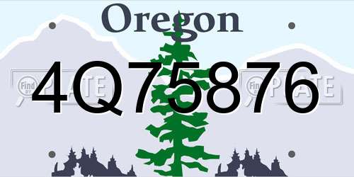 4Q75876 Oregon License Plate