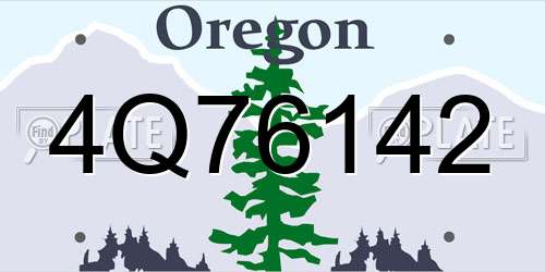 4Q76142 Oregon License Plate