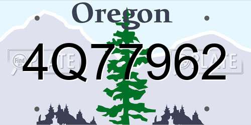 4Q77962 Oregon License Plate