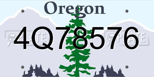 4Q78576 Oregon License Plate