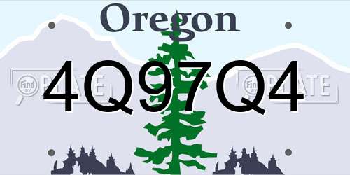 4Q97Q4 Oregon License Plate