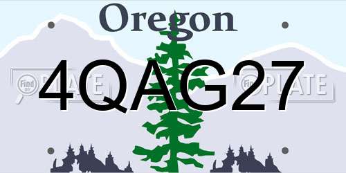 4QAG27 Oregon License Plate