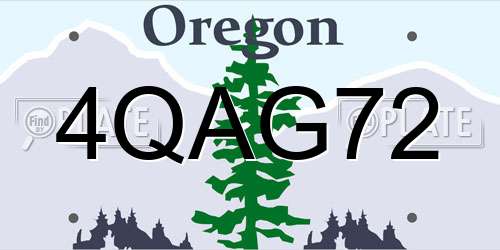 4QAG72 Oregon License Plate
