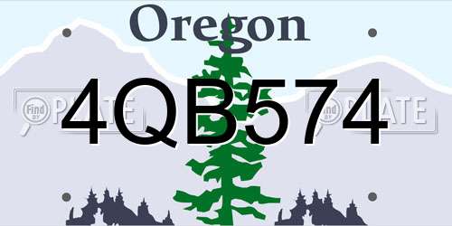 4QB574 Oregon License Plate