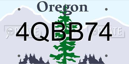 4QBB74 Oregon License Plate