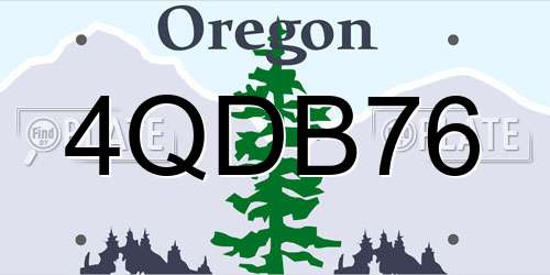 4QDB76 Oregon License Plate