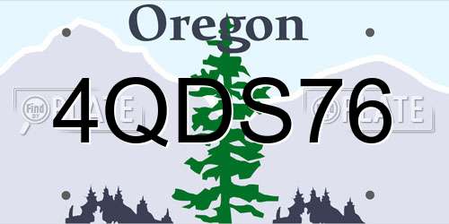 4QDS76 Oregon License Plate