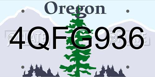 4QFG936 Oregon License Plate