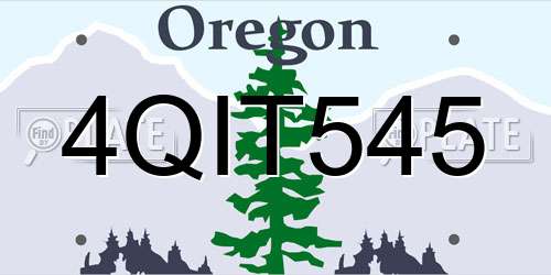 4QIT545 Oregon License Plate