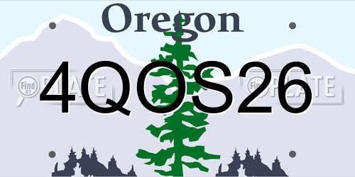 4QOS26 Oregon License Plate