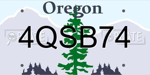 4QSB74 Oregon License Plate