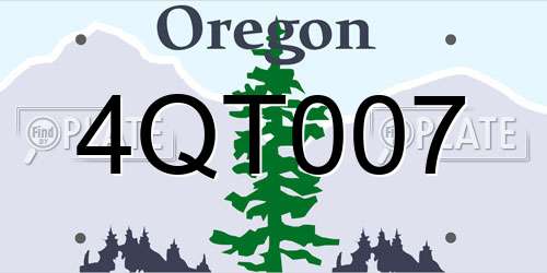4QT007 Oregon License Plate