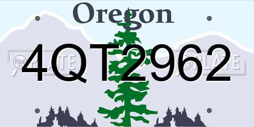 4QT2962 Oregon License Plate