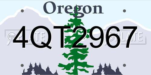 4QT2967 Oregon License Plate