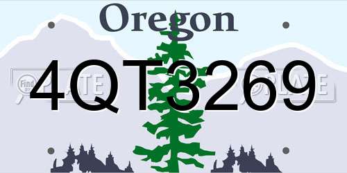 4QT3269 Oregon License Plate