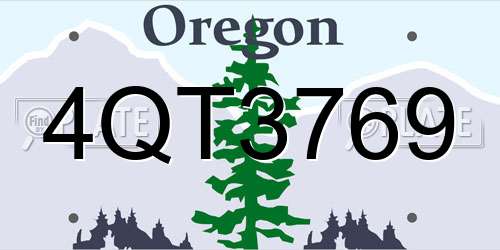 4QT3769 Oregon License Plate