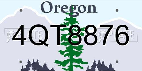 4QT8876 Oregon License Plate