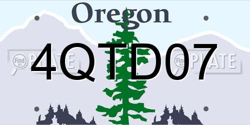 4QTD07 Oregon License Plate
