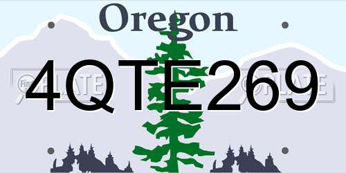 4QTE269 Oregon License Plate